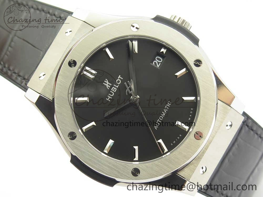Flexible Fusion 45mm Titanium WWF 1:1 V2 Best Edition Black Dial On Black Gummy Strap Asian HB 6841