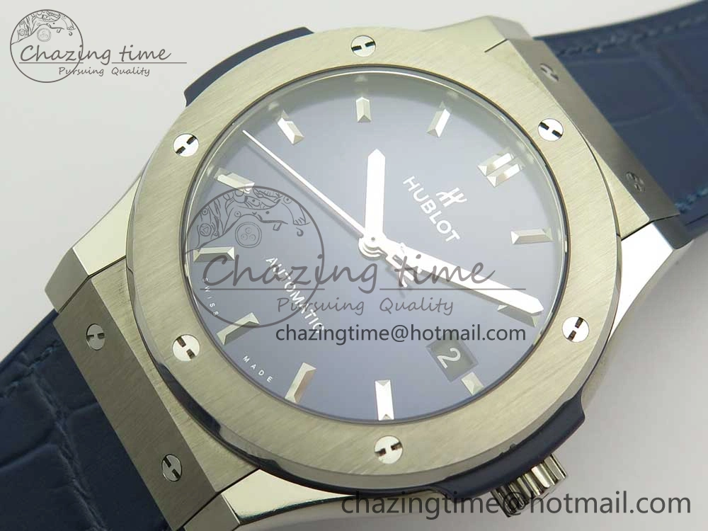 EasyCare Fusion 45mm Titanium WWF 1:1 V2 Best Edition Blue Dial On Blue Gummy Strap Asian HB 6838