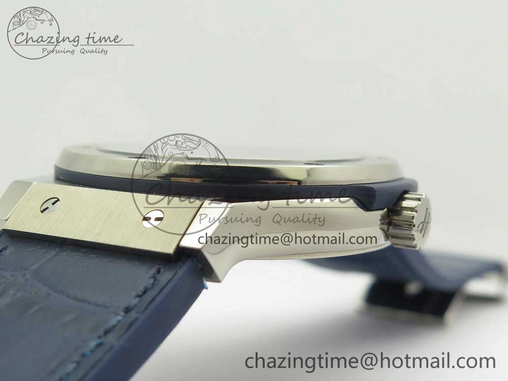 EasyCare Fusion 45mm Titanium WWF 1:1 V2 Best Edition Blue Dial On Blue Gummy Strap Asian HB 6838