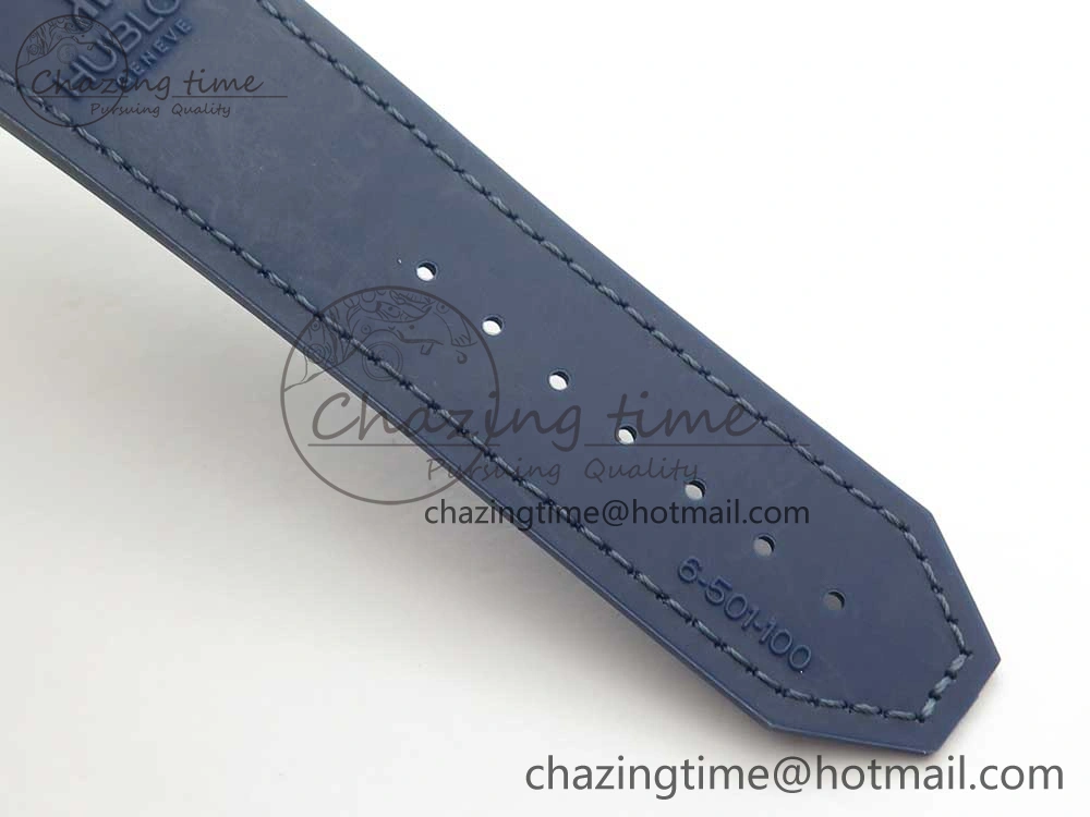 EasyCare Fusion 45mm Titanium WWF 1:1 V2 Best Edition Blue Dial On Blue Gummy Strap Asian HB 6838