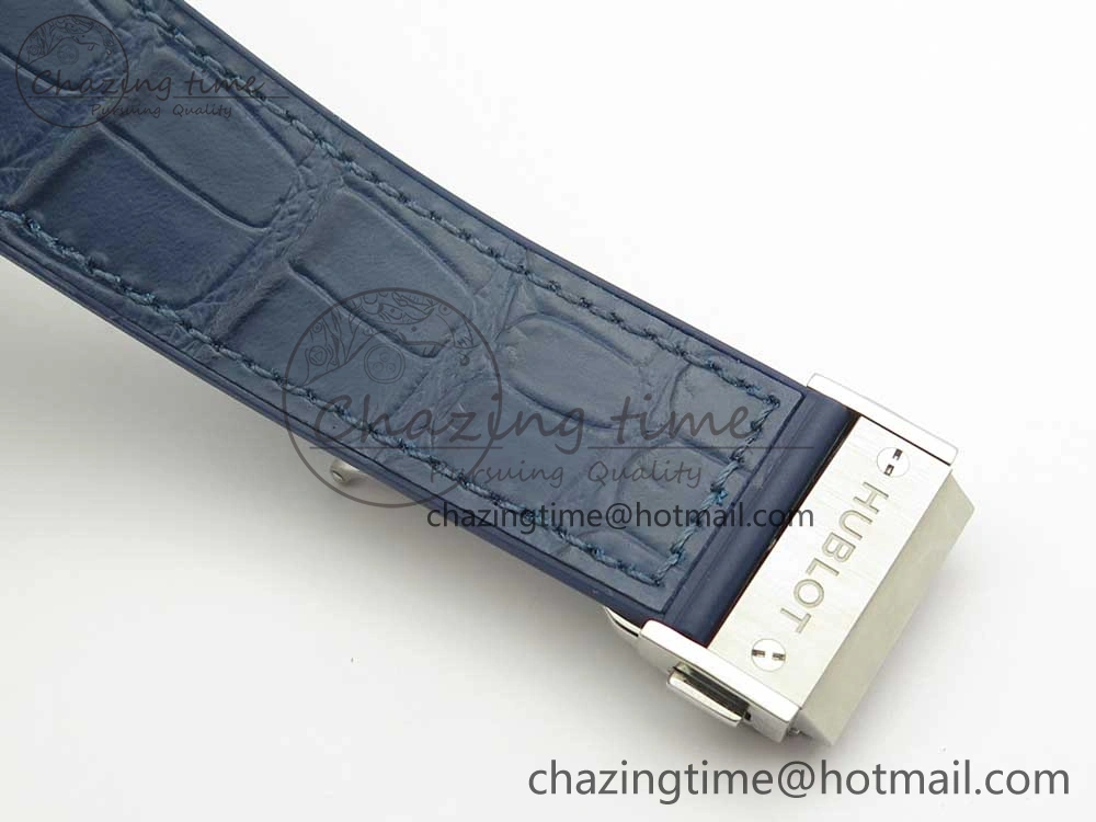 EasyCare Fusion 45mm Titanium WWF 1:1 V2 Best Edition Blue Dial On Blue Gummy Strap Asian HB 6838