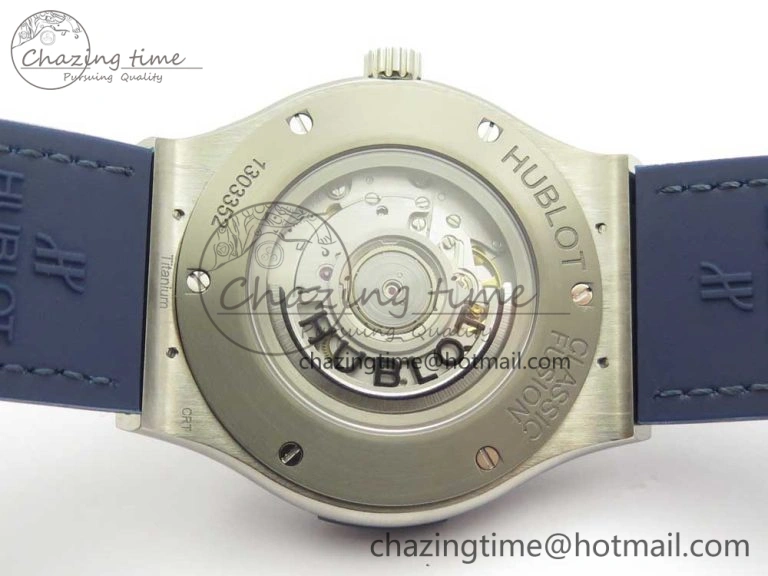 EasyCare Fusion 45mm Titanium WWF 1:1 V2 Best Edition Blue Dial On Blue Gummy Strap Asian HB 6838