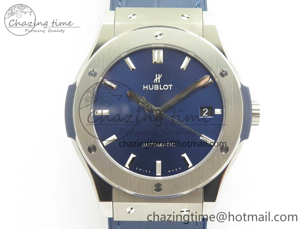 EasyCare Fusion 45mm Titanium WWF 1:1 V2 Best Edition Blue Dial On Blue Gummy Strap Asian HB 6838