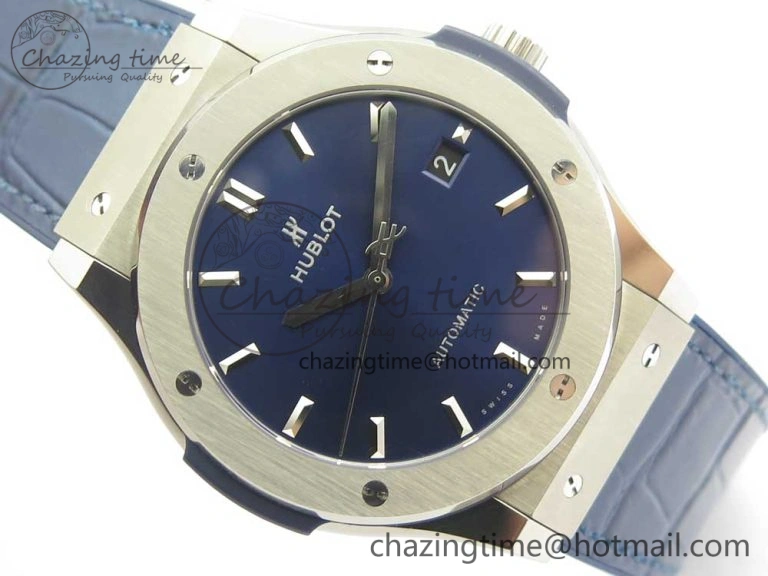 EasyCare Fusion 45mm Titanium WWF 1:1 V2 Best Edition Blue Dial On Blue Gummy Strap Asian HB 6838