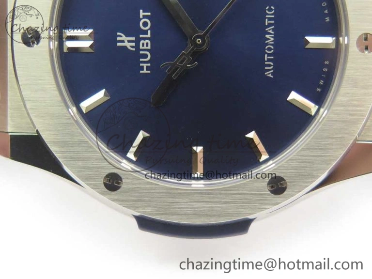 EasyCare Fusion 45mm Titanium WWF 1:1 V2 Best Edition Blue Dial On Blue Gummy Strap Asian HB 6838