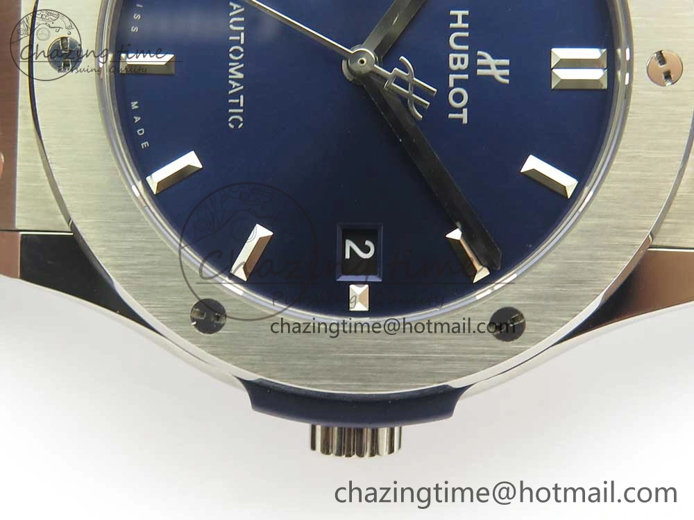 EasyCare Fusion 45mm Titanium WWF 1:1 V2 Best Edition Blue Dial On Blue Gummy Strap Asian HB 6838