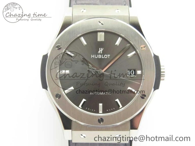 Fusion 45mm Titanium WWF 1:1 V2 Best Edition Gray Dial On Gray Gummy Strap Asian HB Versatile 6842