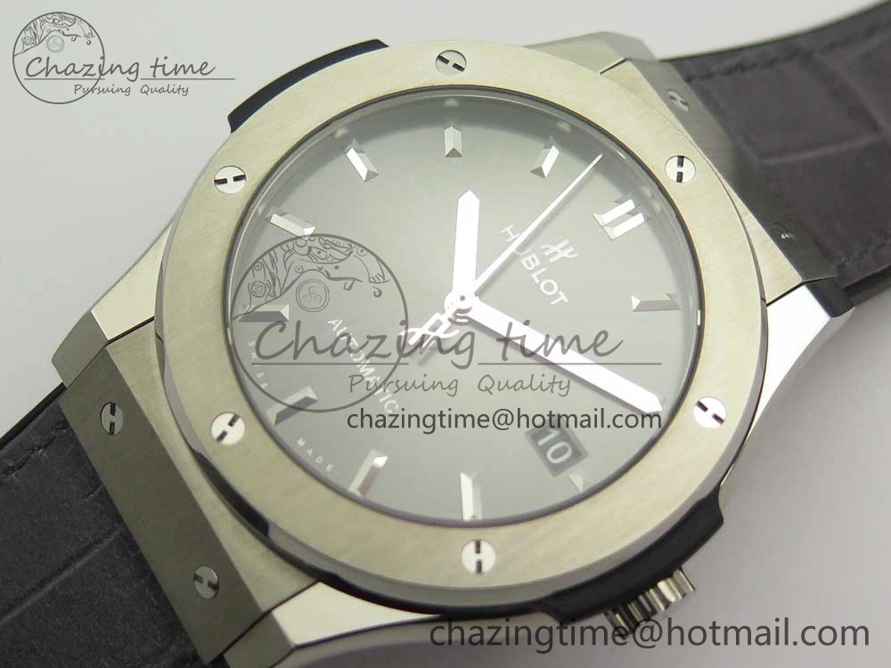 Fusion 45mm Titanium WWF 1:1 V2 Best Edition Gray Dial On Gray Gummy Strap Asian HB Versatile 6842