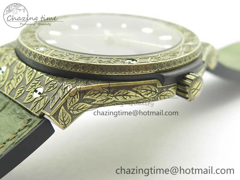 Fusion 45mm YG Engravings Case SRF Best Edition Green Dial On Green Gummy Strap A2892 (Free Box) HighQuality 6896