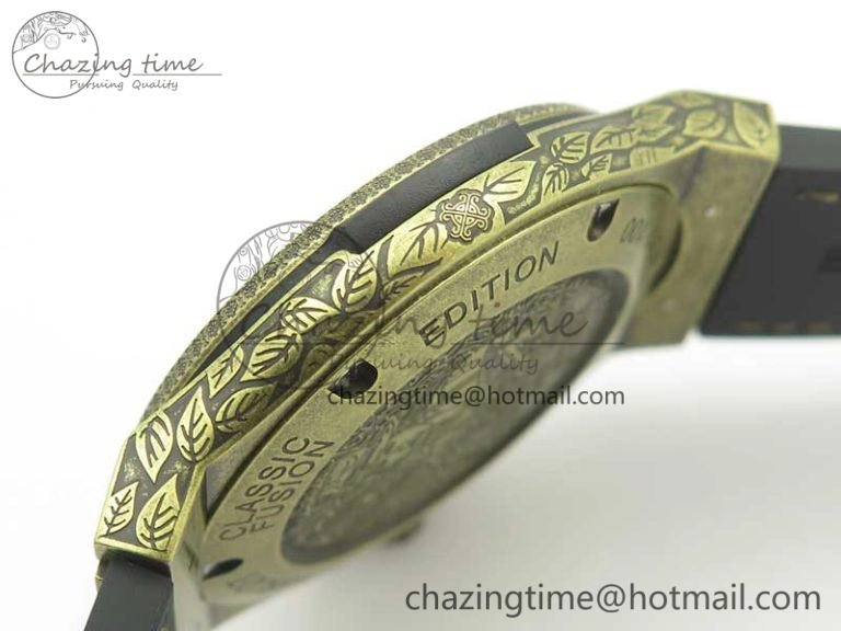 Fusion 45mm YG Engravings Case SRF Best Edition Green Dial On Green Gummy Strap A2892 (Free Box) HighQuality 6896