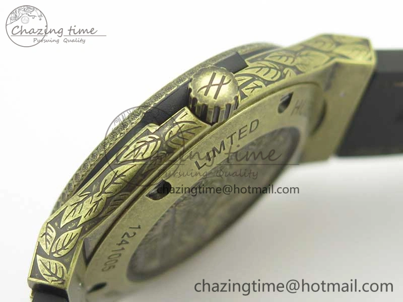 Fusion 45mm YG Engravings Case SRF Best Edition Green Dial On Green Gummy Strap A2892 (Free Box) HighQuality 6896