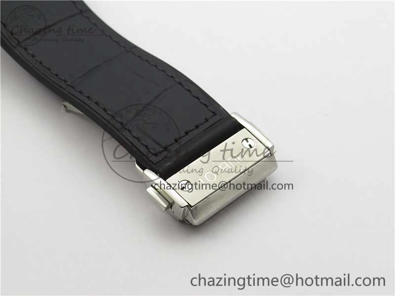 WellDesigned Fusion Automatic SS WWF Best Edition Diamonds Case Diamonds Skull Dial on Black Leather Strap HB 6827