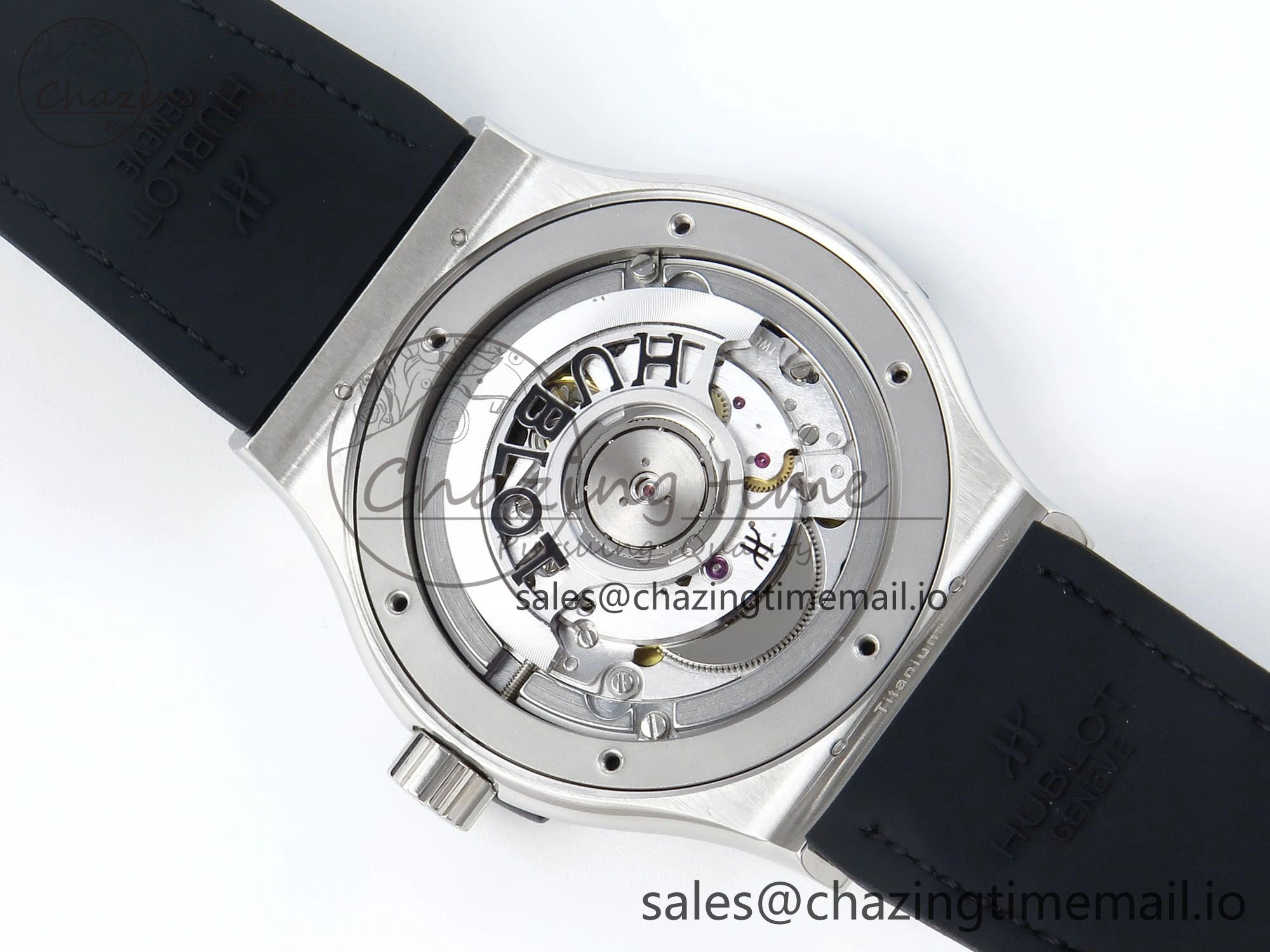 Fusion Bang 42mm HBF 1:1 Best Edition Black Dial Diamonds Bezel on Black Leather Strap A TravelReady 6680