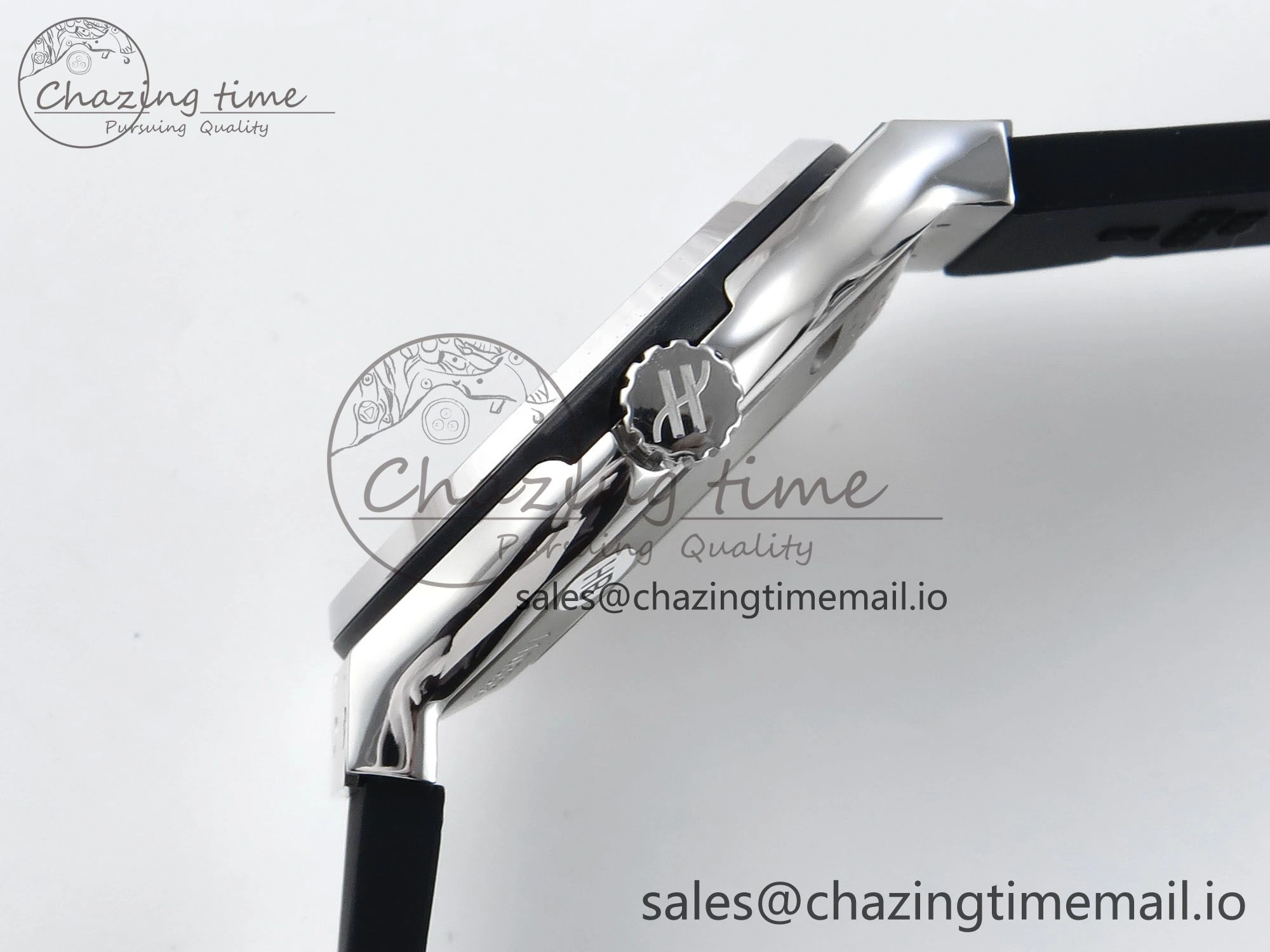 Lightweight Fusion Bang 42mm HBF 1:1 Best Edition Black Dial Diamonds Bezel on Black Rubber Strap A 6685
