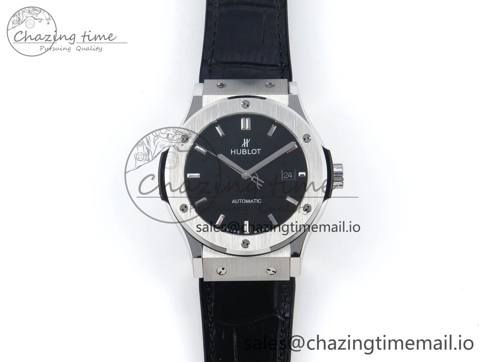 Versatile Fusion Bang 42mm HBF 1:1 Best Edition Black Dial on Black Leather Strap A 6682