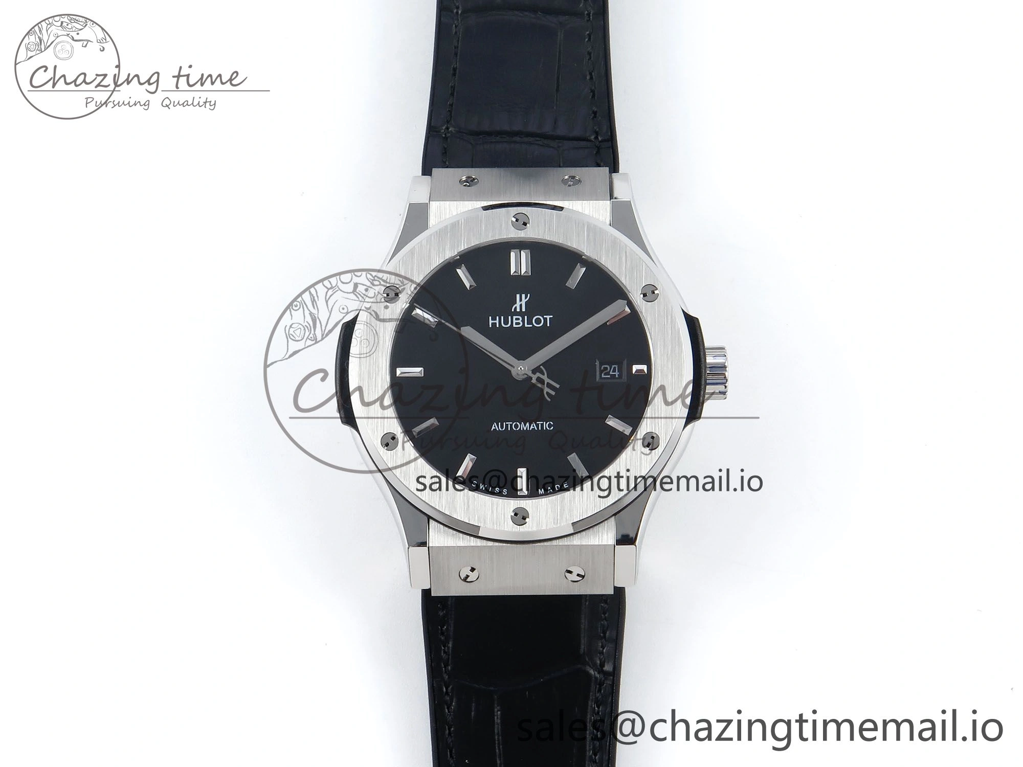 Versatile Fusion Bang 42mm HBF 1:1 Best Edition Black Dial on Black Leather Strap A 6682