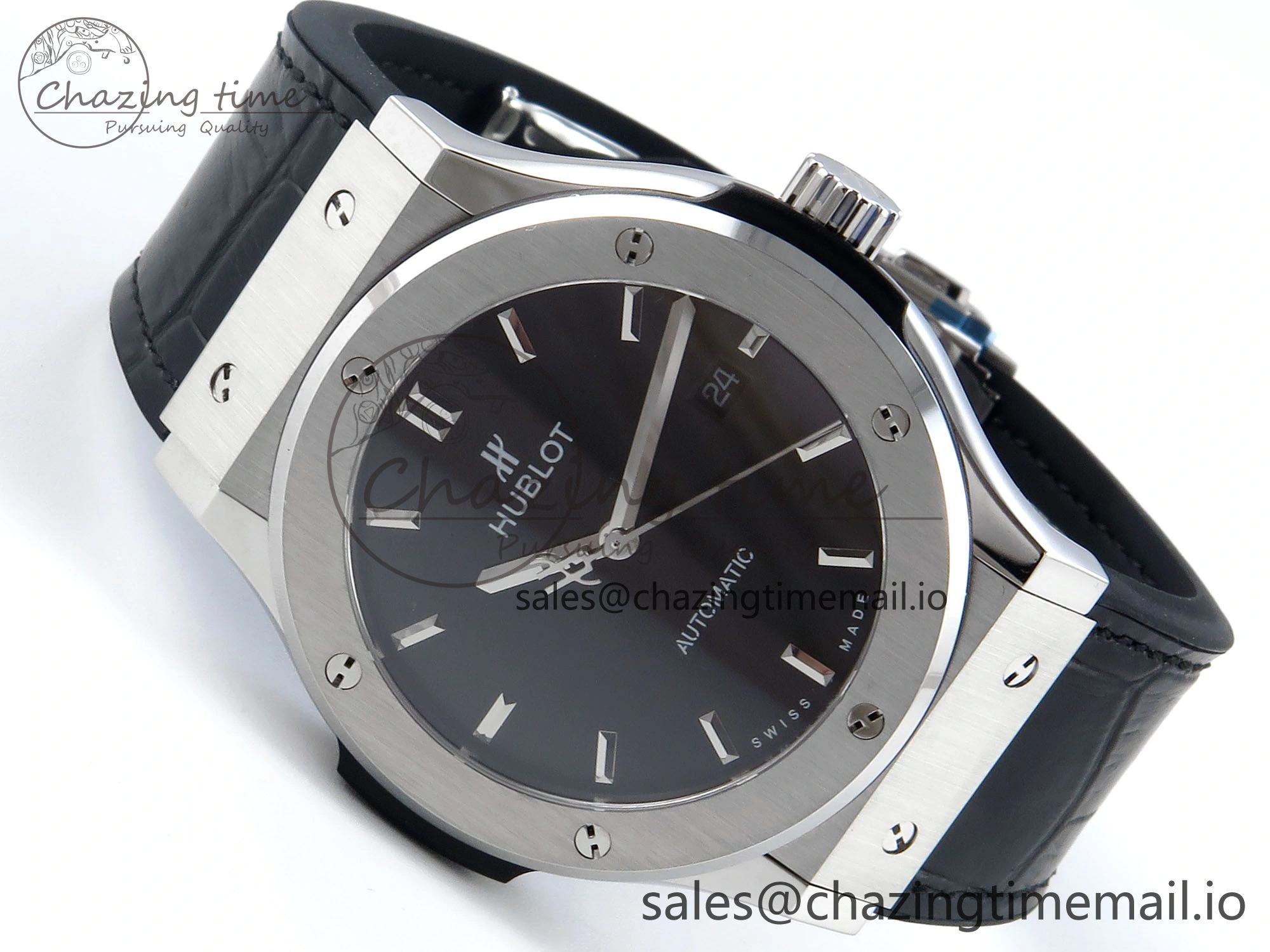 Versatile Fusion Bang 42mm HBF 1:1 Best Edition Black Dial on Black Leather Strap A 6682