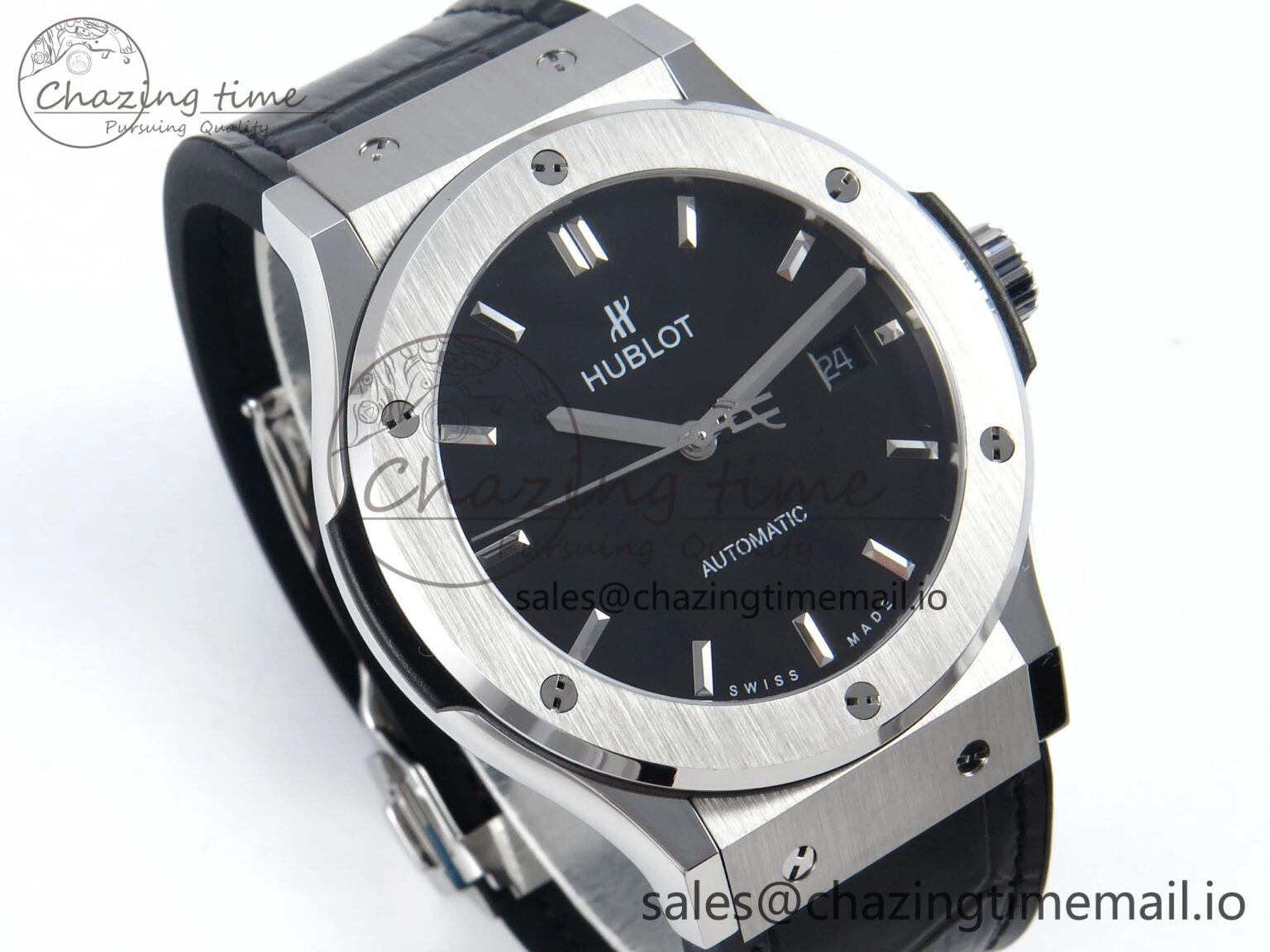 Versatile Fusion Bang 42mm HBF 1:1 Best Edition Black Dial on Black Leather Strap A 6682