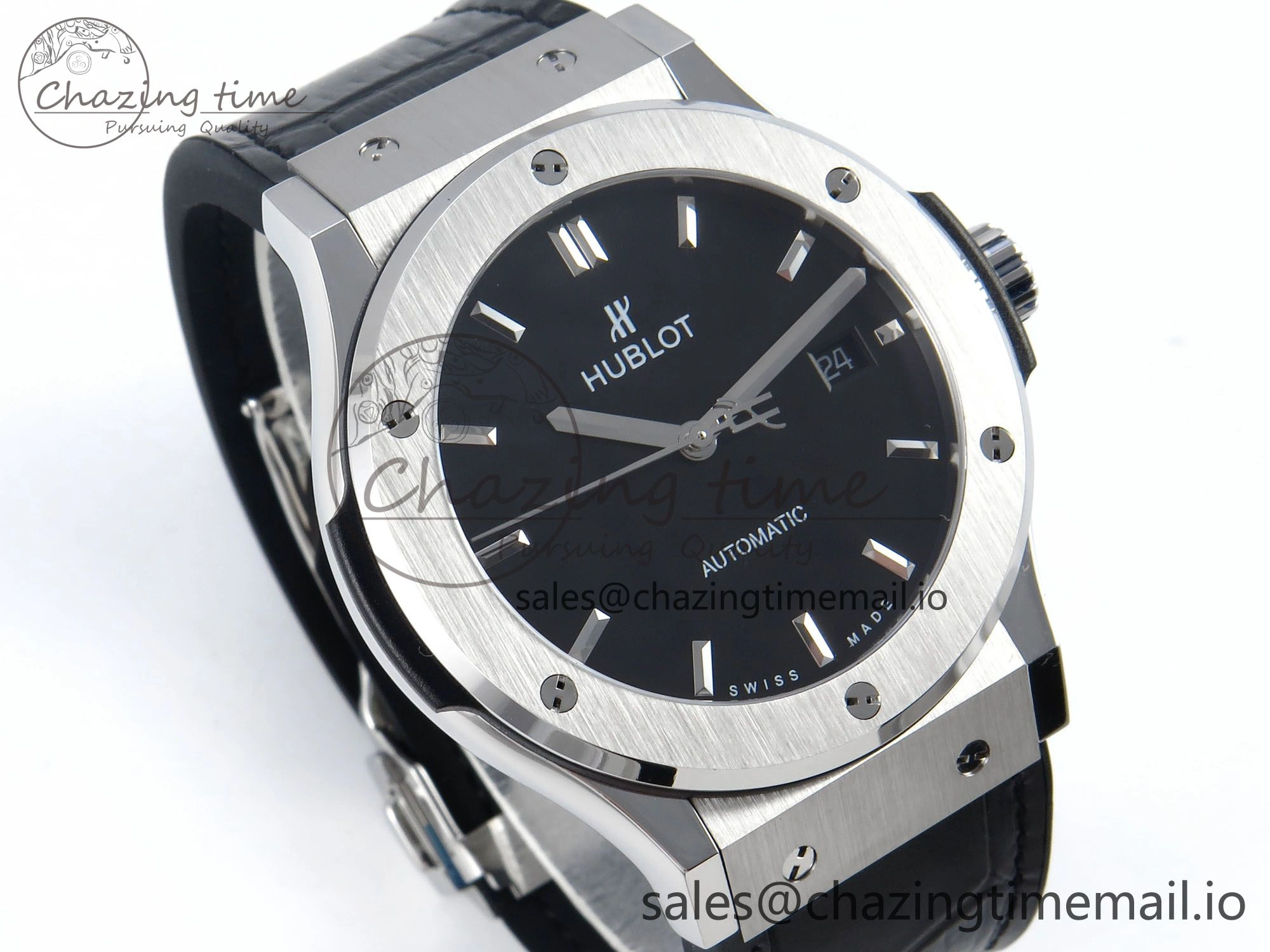 Versatile Fusion Bang 42mm HBF 1:1 Best Edition Black Dial on Black Leather Strap A 6682