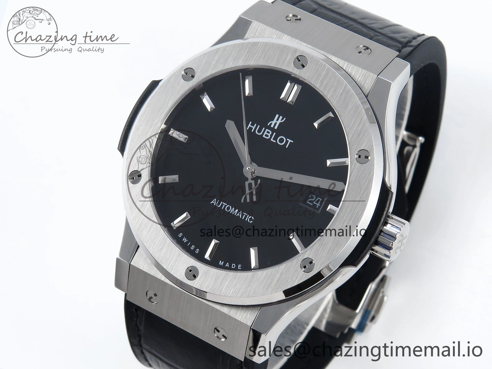 Versatile Fusion Bang 42mm HBF 1:1 Best Edition Black Dial on Black Leather Strap A 6682