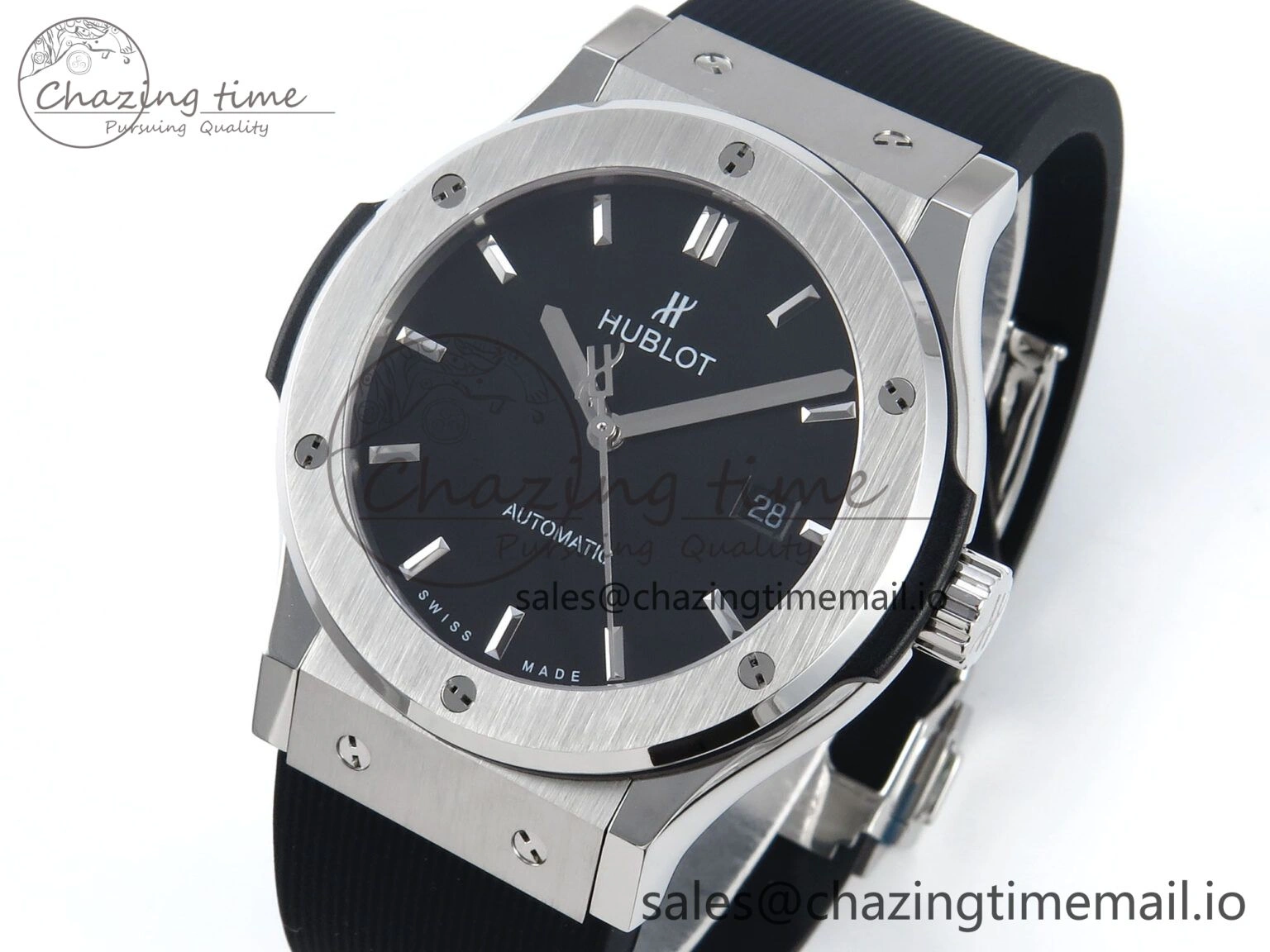 Fusion Bang 42mm HBF 1:1 Best Edition Black Dial on Black Rubber Strap A SunProtective 6687