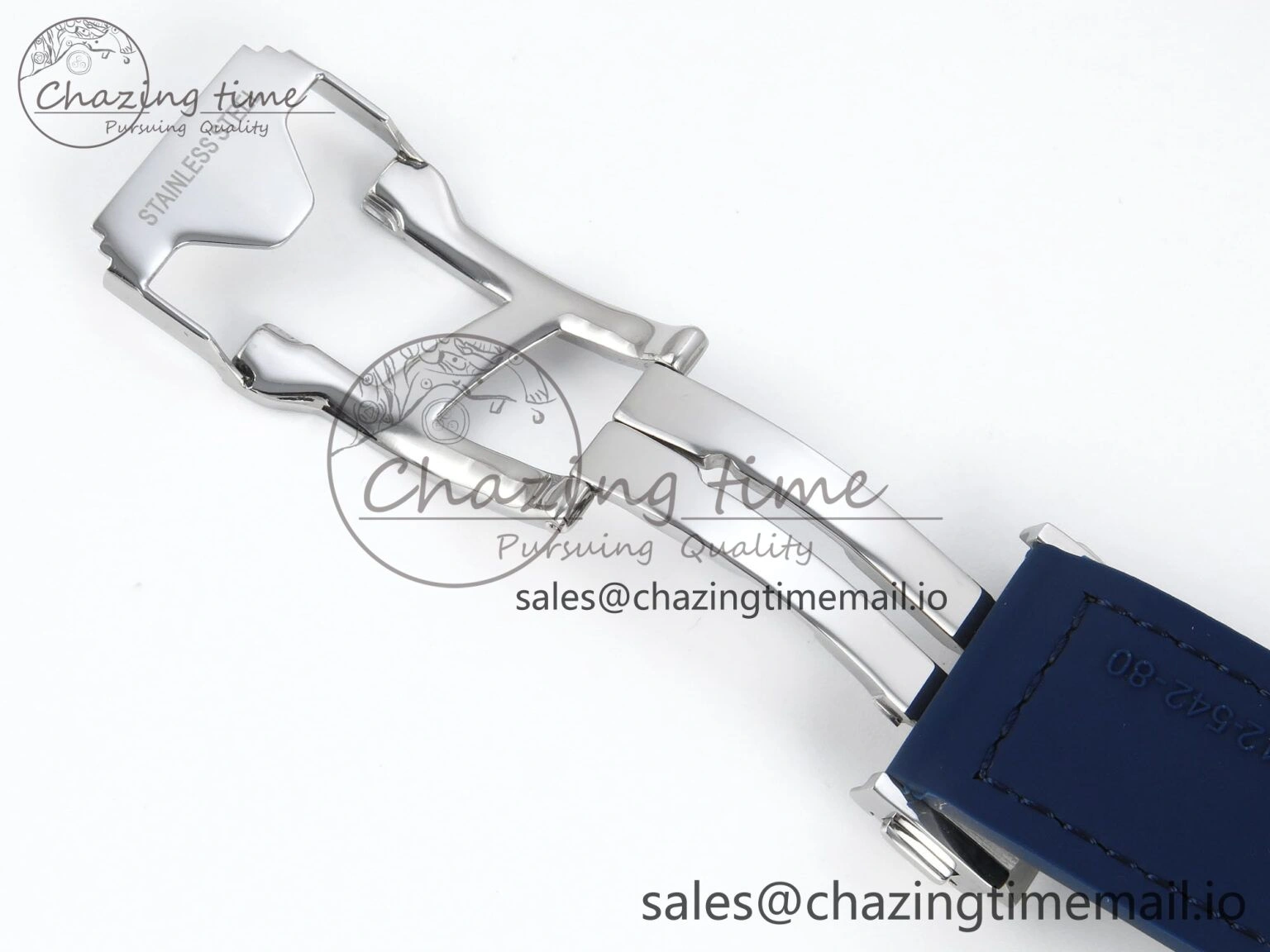 Bold Fusion Bang 42mm HBF 1:1 Best Edition Blue Dial Diamonds Bezel on Blue Leather Strap A 6679