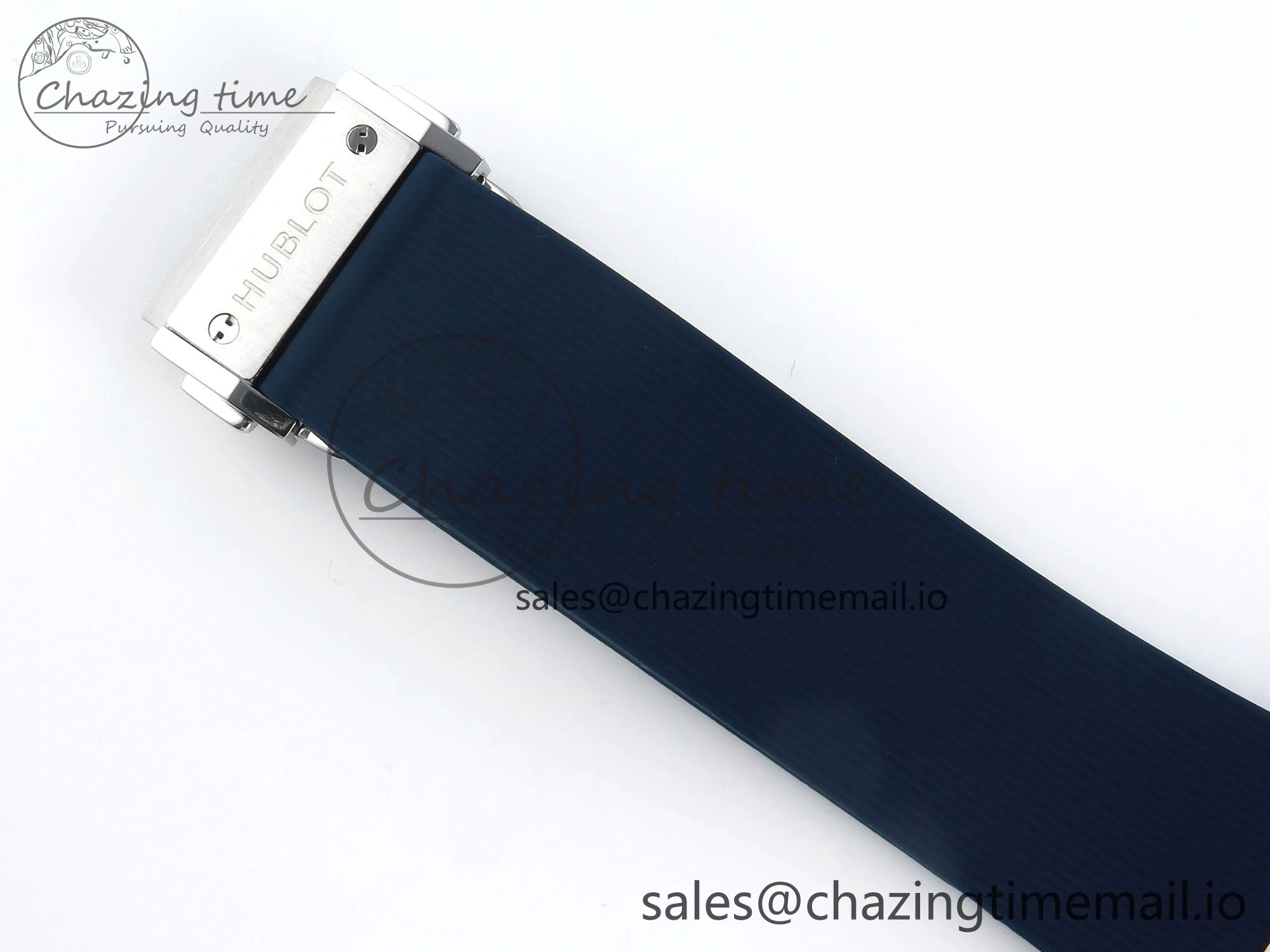 Contemporary Fusion Bang 42mm HBF 1:1 Best Edition Blue Dial Diamonds Bezel on Blue Rubber Strap A 6686
