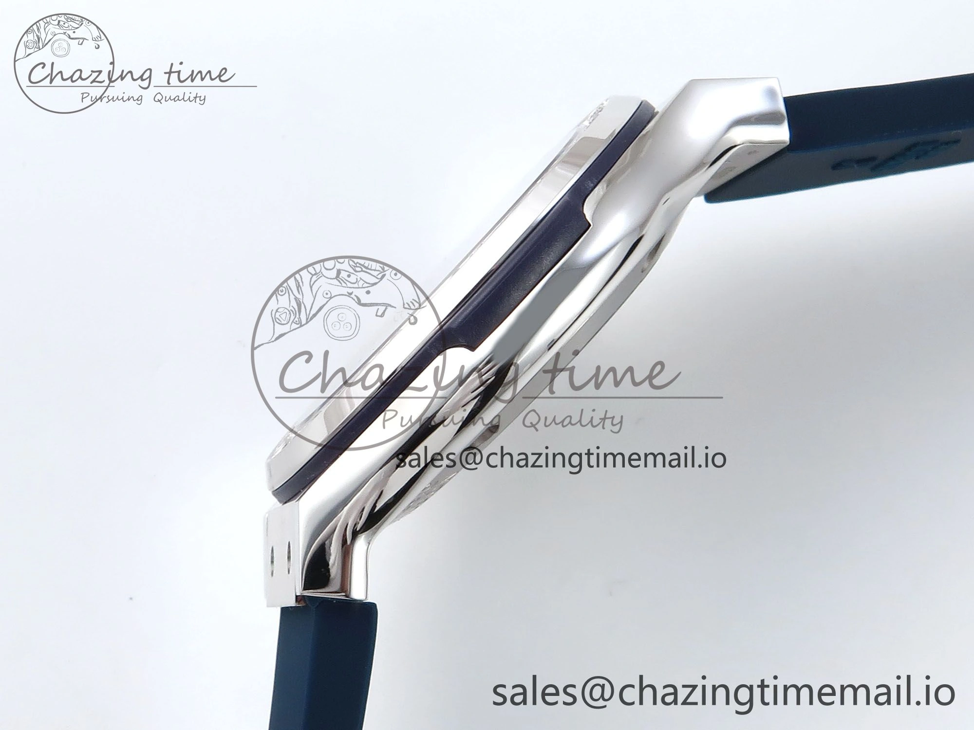 Contemporary Fusion Bang 42mm HBF 1:1 Best Edition Blue Dial Diamonds Bezel on Blue Rubber Strap A 6686