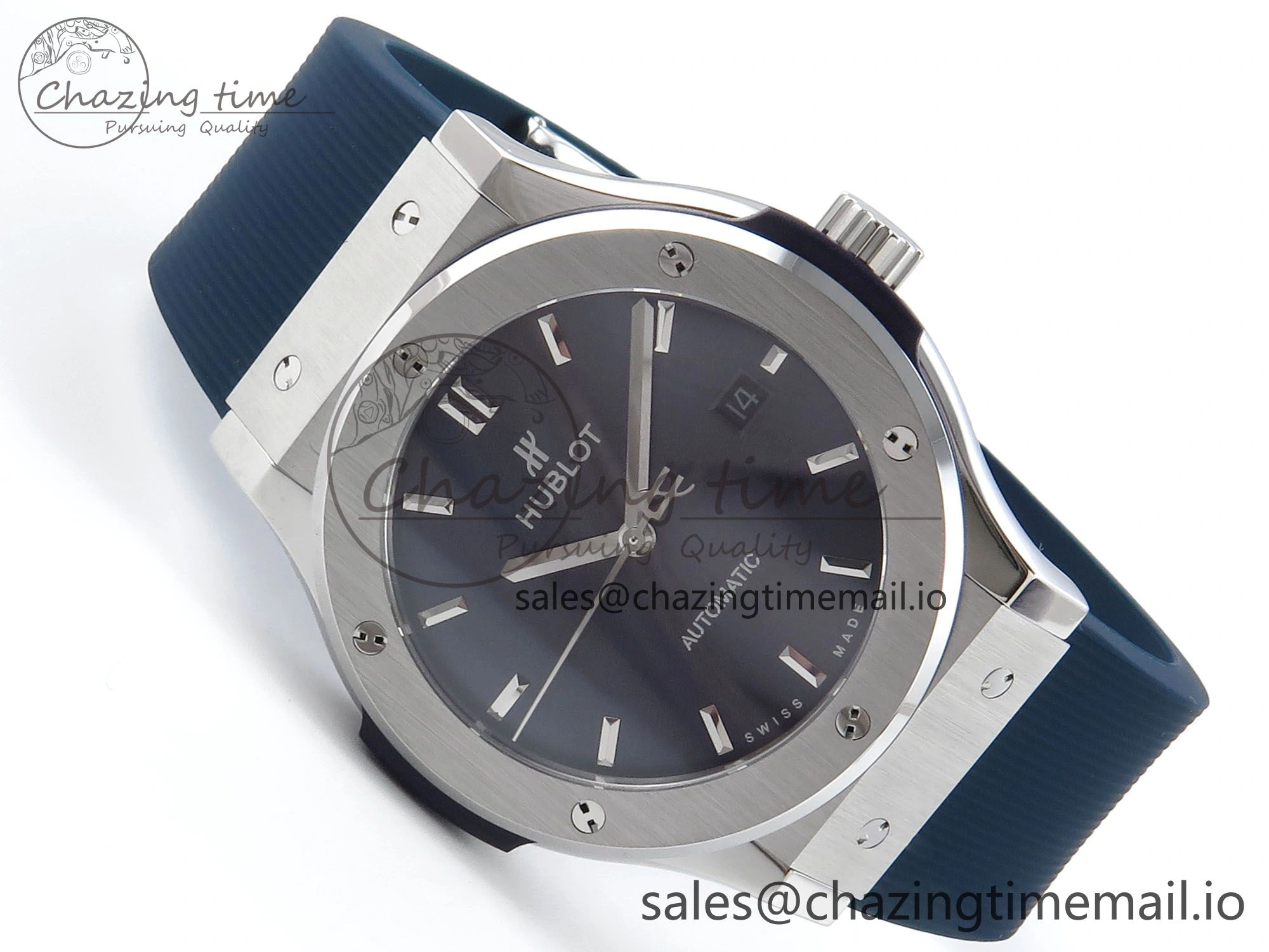 Bold Fusion Bang 42mm HBF 1:1 Best Edition Blue Dial on Blue Rubber Strap A 6688