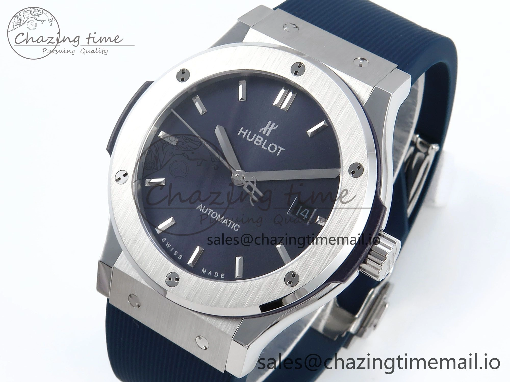 Bold Fusion Bang 42mm HBF 1:1 Best Edition Blue Dial on Blue Rubber Strap A 6688