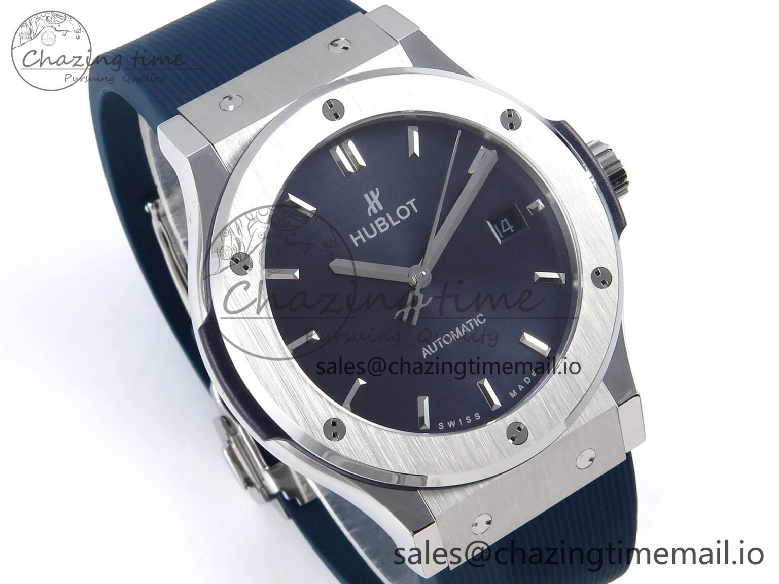 Bold Fusion Bang 42mm HBF 1:1 Best Edition Blue Dial on Blue Rubber Strap A 6688