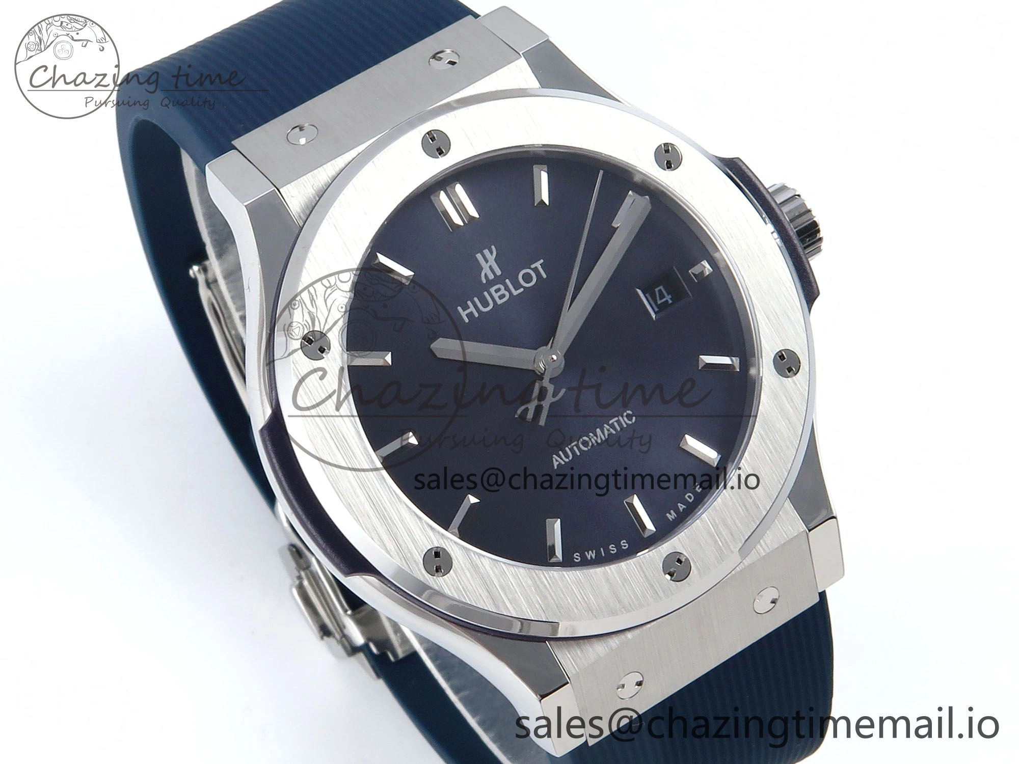 Bold Fusion Bang 42mm HBF 1:1 Best Edition Blue Dial on Blue Rubber Strap A 6688