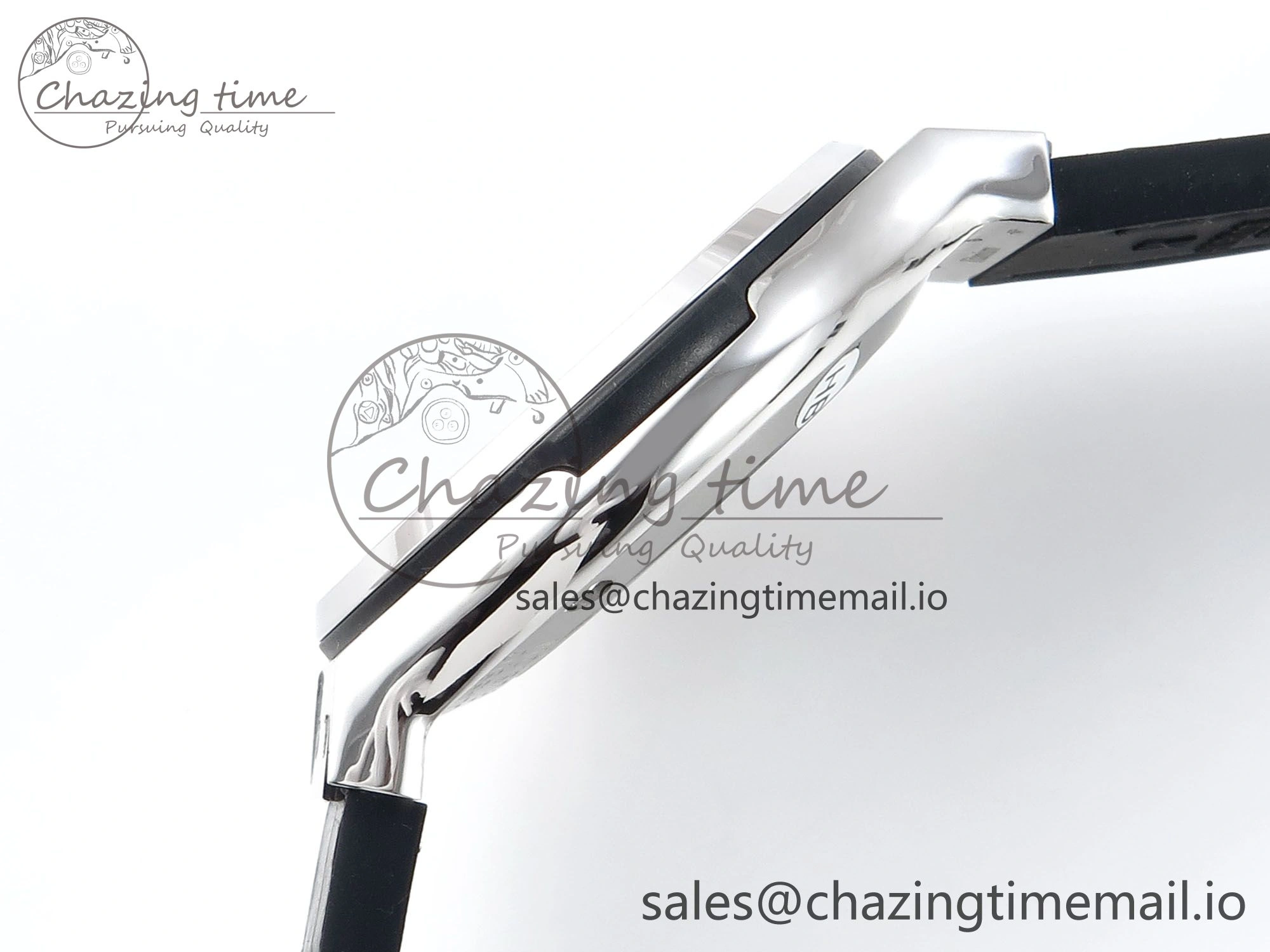Fusion Bang 42mm HBF 1:1 Best Edition Gray Dial Diamonds Bezel on Gray Leather Strap A Unique 6677