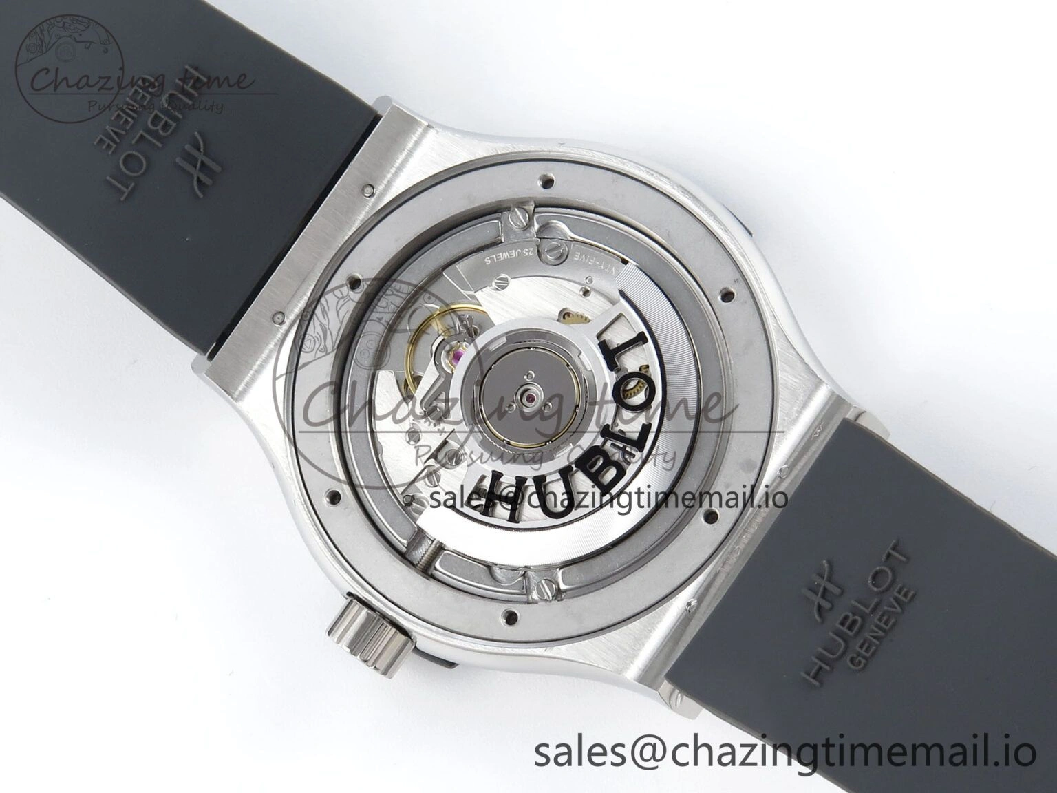 Fusion Bang 42mm HBF 1:1 Best Edition Gray Dial Diamonds Bezel on Gray Rubber Strap A Bright 6683