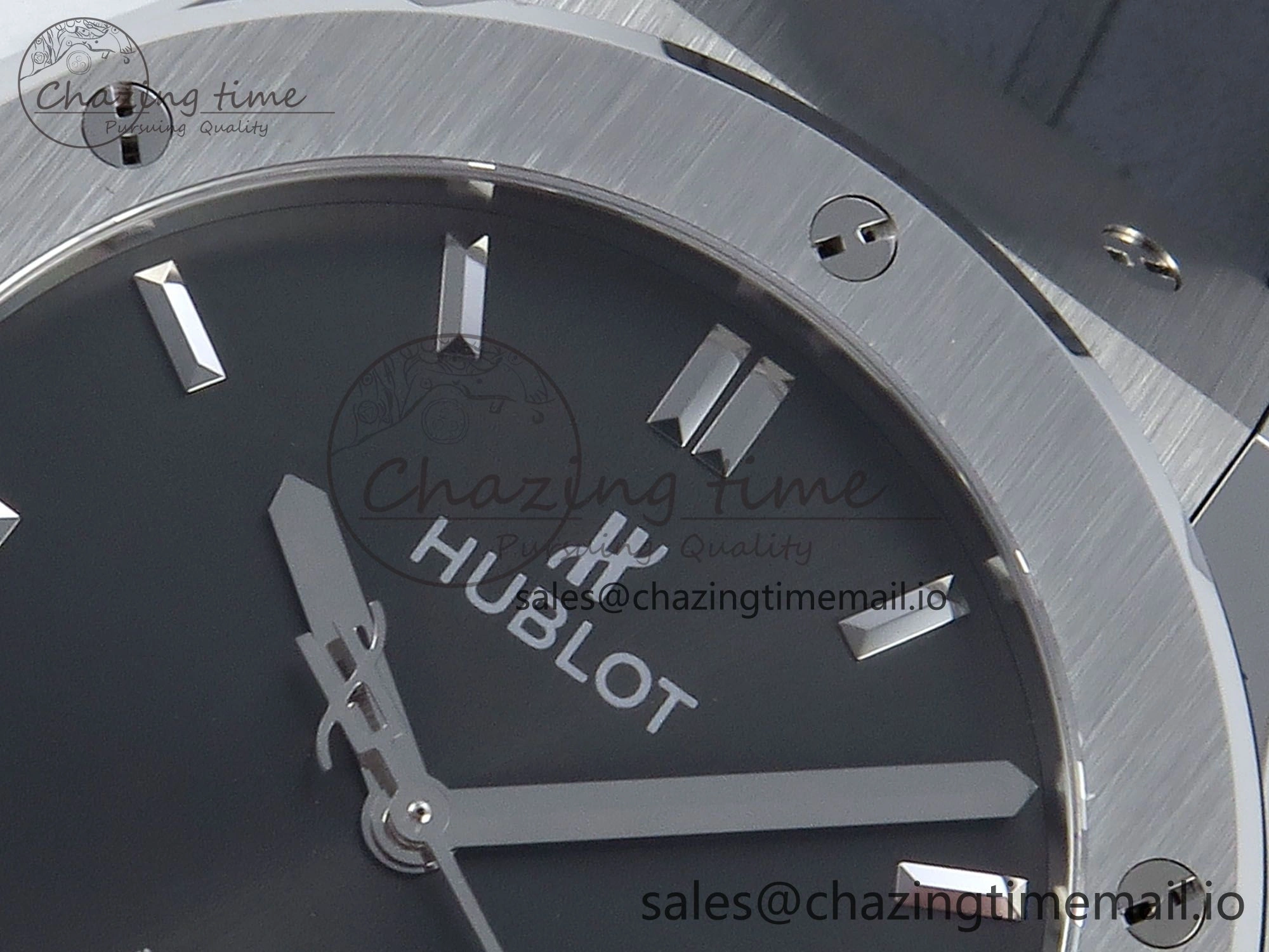 Fusion Bang 42mm HBF 1:1 Best Edition Gray Dial on Gray Leather Strap A TechFriendly 6678