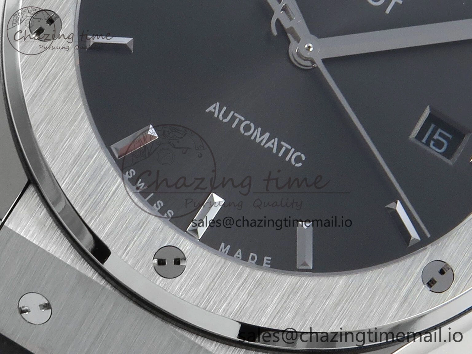 Fusion Bang 42mm HBF 1:1 Best Edition Gray Dial on Gray Leather Strap A TechFriendly 6678