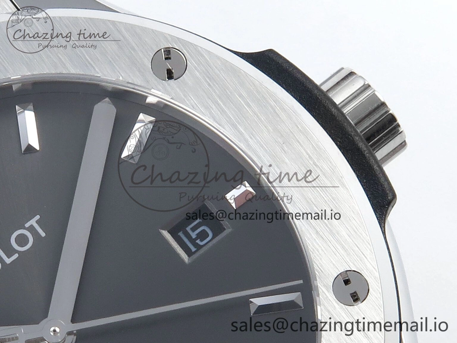 Fusion Bang 42mm HBF 1:1 Best Edition Gray Dial on Gray Leather Strap A TechFriendly 6678