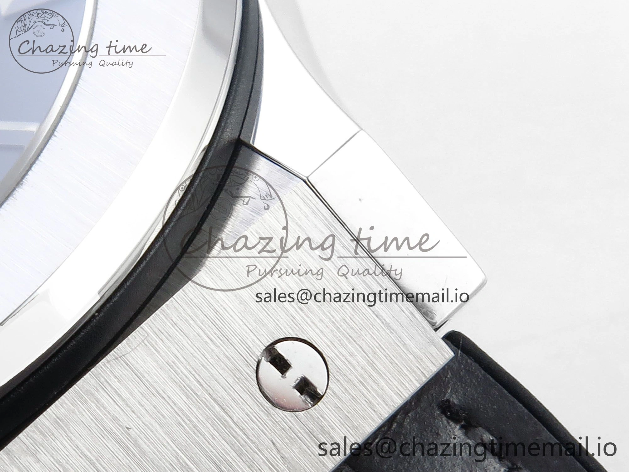 Fusion Bang 42mm HBF 1:1 Best Edition Gray Dial on Gray Leather Strap A TechFriendly 6678