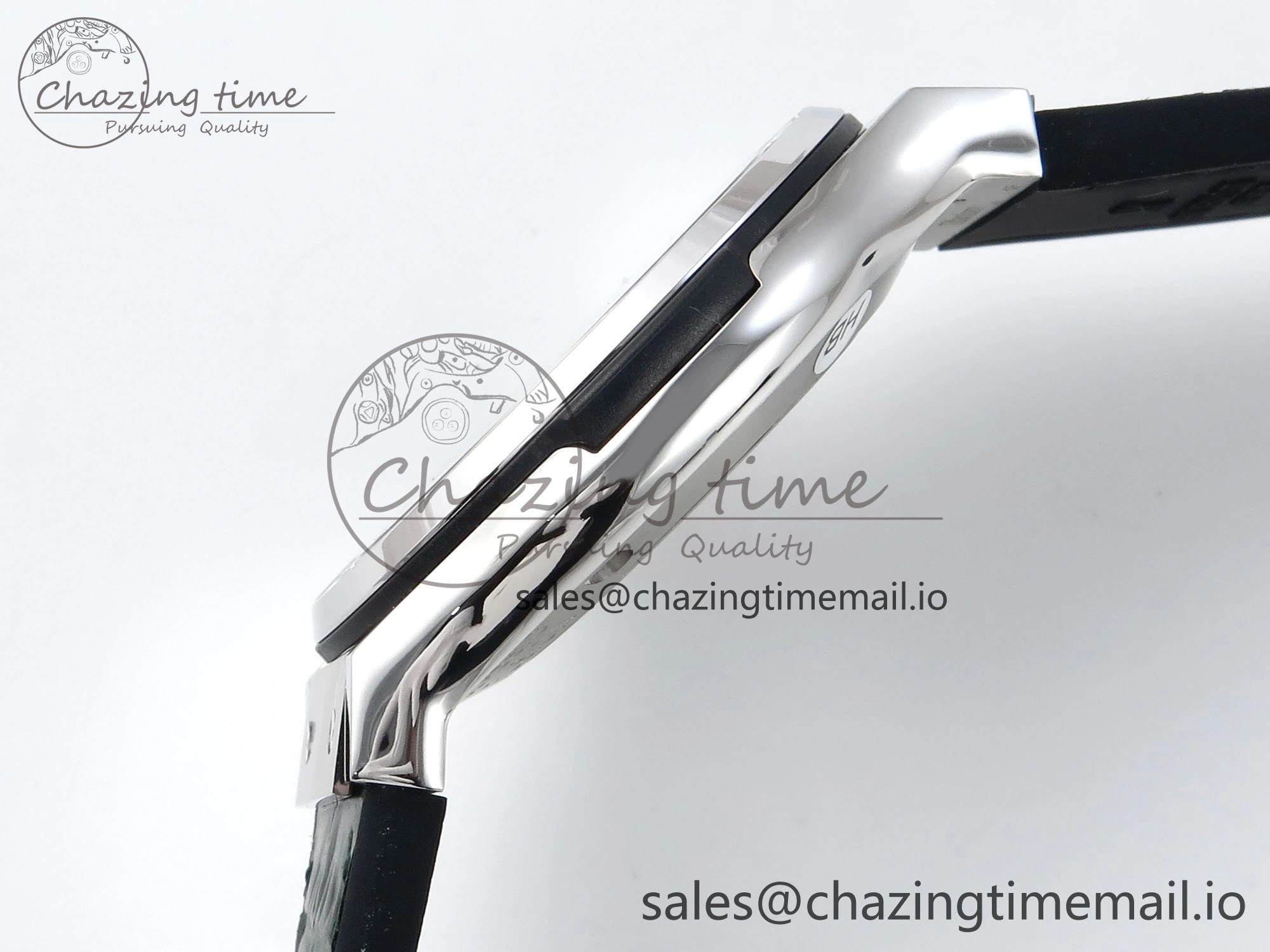 Fusion Bang 42mm HBF 1:1 Best Edition Green Dial Diamonds Bezel on Green Leather Strap A Breathable 6676