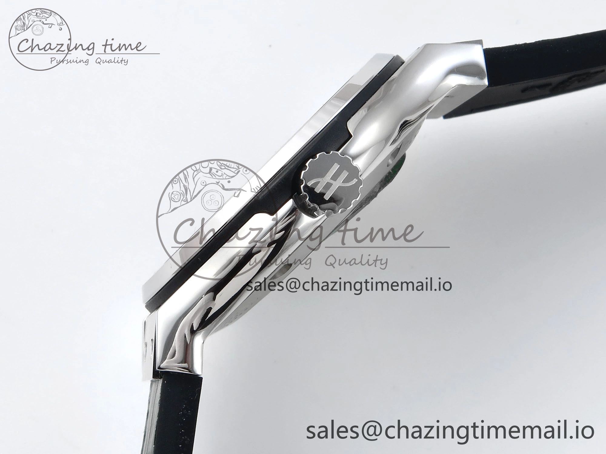 Fusion Bang 42mm HBF 1:1 Best Edition Green Dial Diamonds Bezel on Green Leather Strap A Breathable 6676