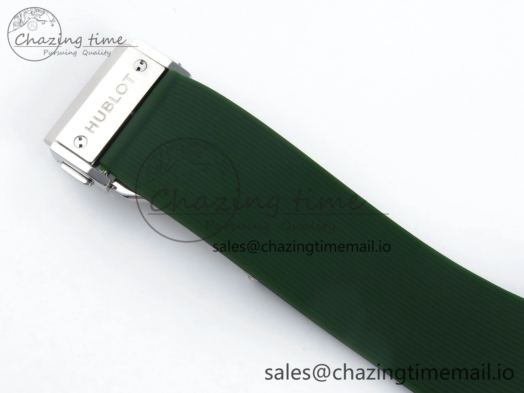Fusion Bang 42mm HBF 1:1 Best Edition Green Dial Diamonds Bezel on Green Rubber Strap A Packable 6692