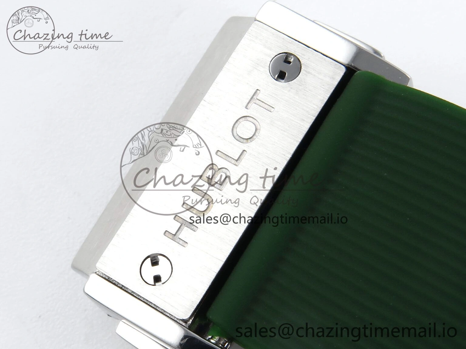 Fusion Bang 42mm HBF 1:1 Best Edition Green Dial Diamonds Bezel on Green Rubber Strap A Packable 6692