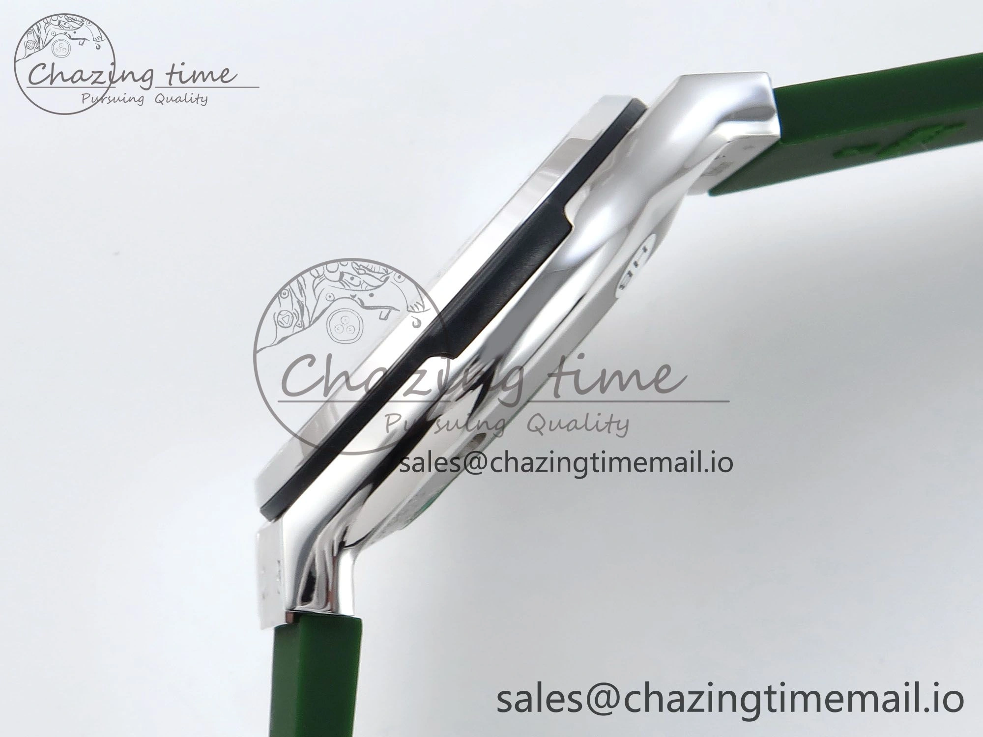 Fusion Bang 42mm HBF 1:1 Best Edition Green Dial Diamonds Bezel on Green Rubber Strap A Packable 6692