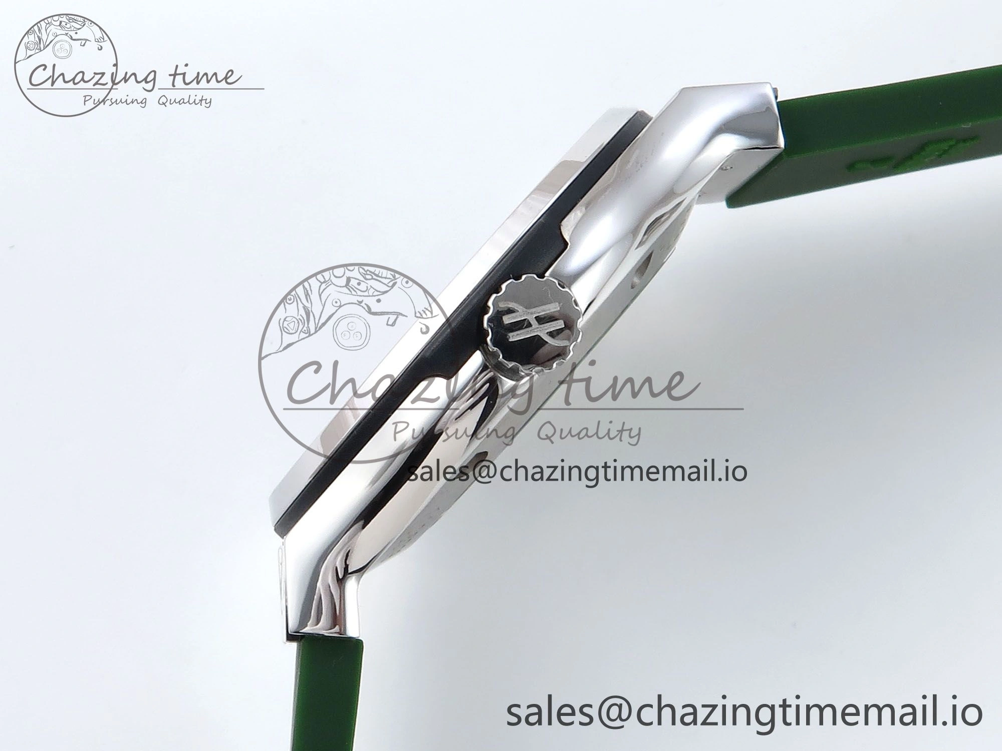 Fusion Bang 42mm HBF 1:1 Best Edition Green Dial Diamonds Bezel on Green Rubber Strap A Packable 6692