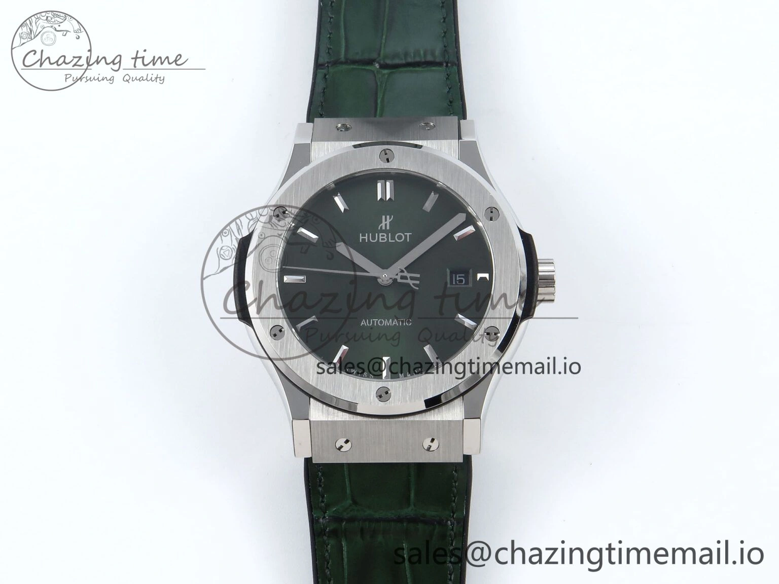 Fusion Bang 42mm HBF 1:1 Best Edition Green Dial on Green Leather Strap A Soft 6675