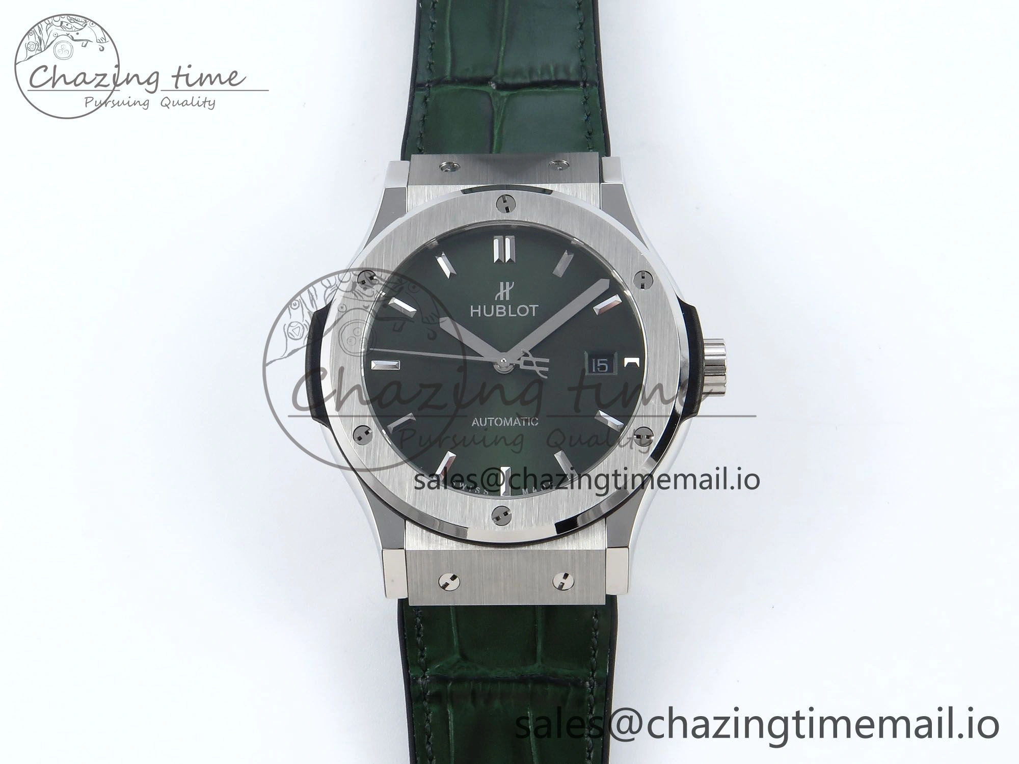 Fusion Bang 42mm HBF 1:1 Best Edition Green Dial on Green Leather Strap A Soft 6675