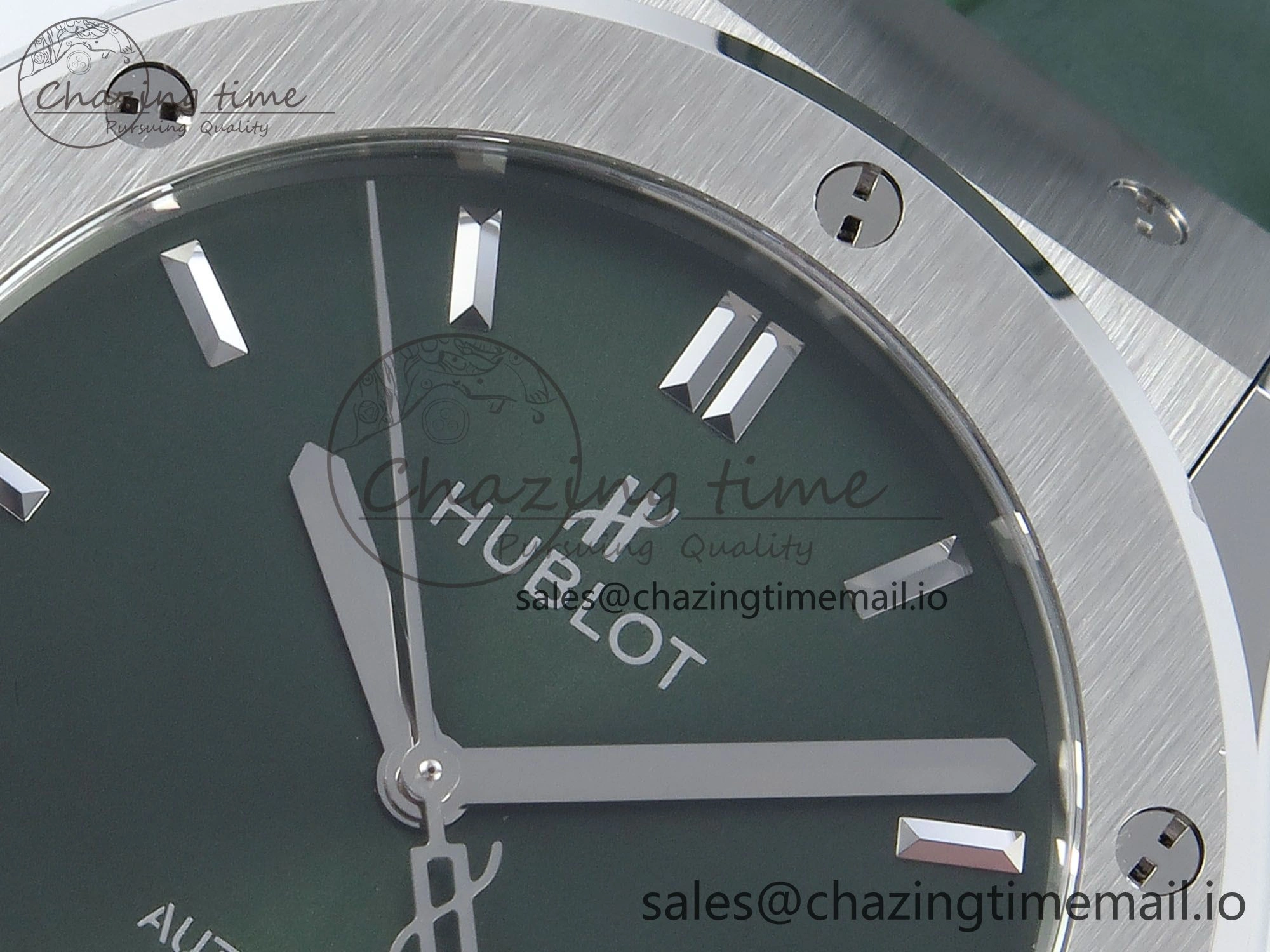 Fusion Bang 42mm HBF 1:1 Best Edition Green Dial on Green Leather Strap A Soft 6675