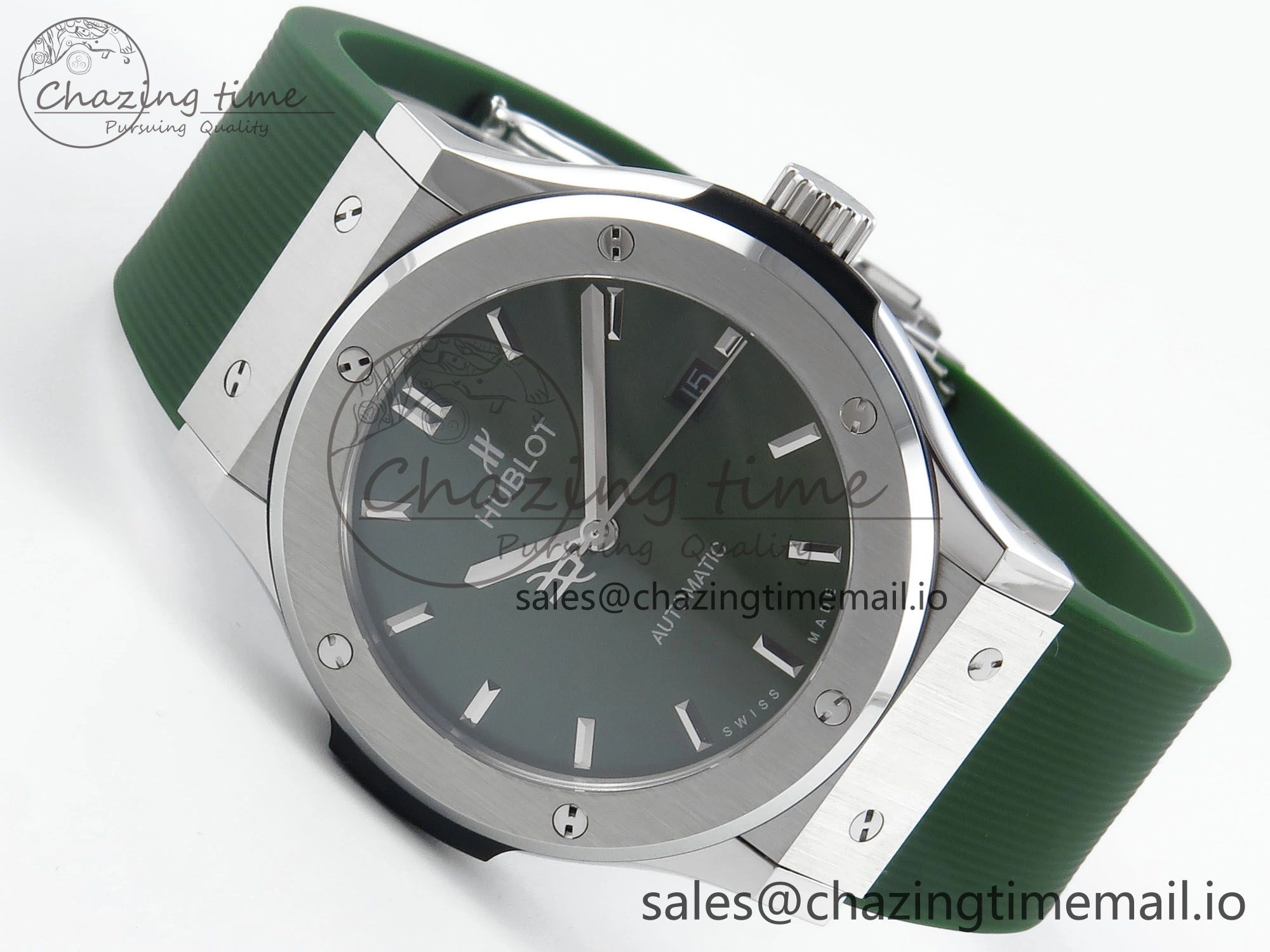 Bright Fusion Bang 42mm HBF 1:1 Best Edition Green Dial on Green Rubber Strap A 6691