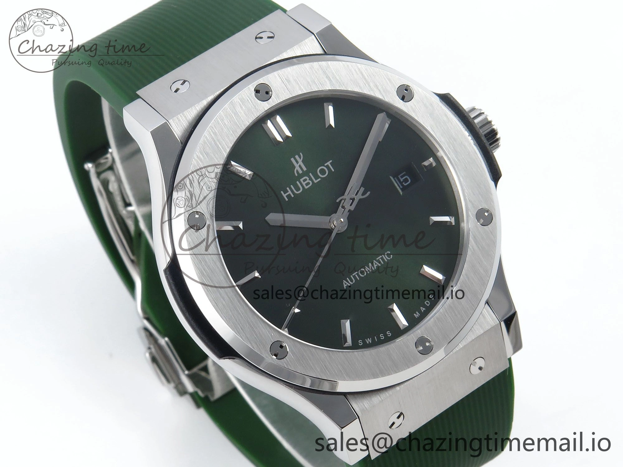 Bright Fusion Bang 42mm HBF 1:1 Best Edition Green Dial on Green Rubber Strap A 6691