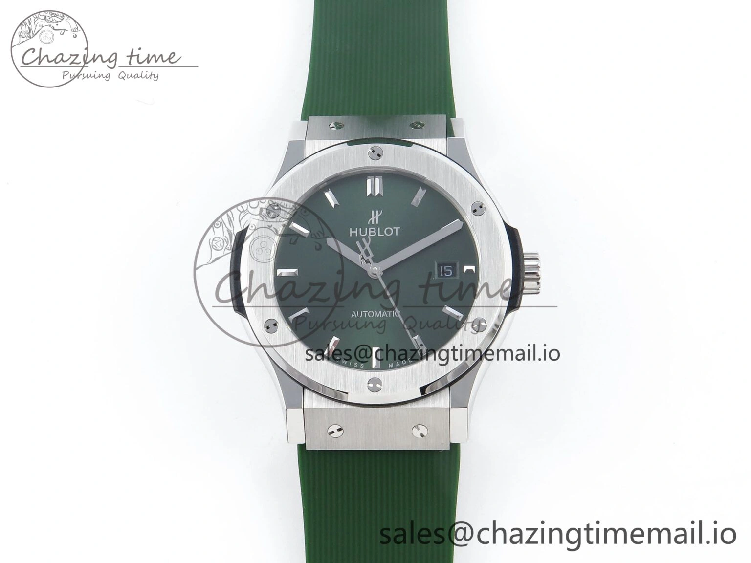 Bright Fusion Bang 42mm HBF 1:1 Best Edition Green Dial on Green Rubber Strap A 6691